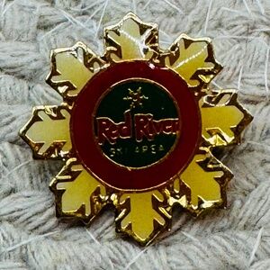 Red River Ski Area Gold Brooch